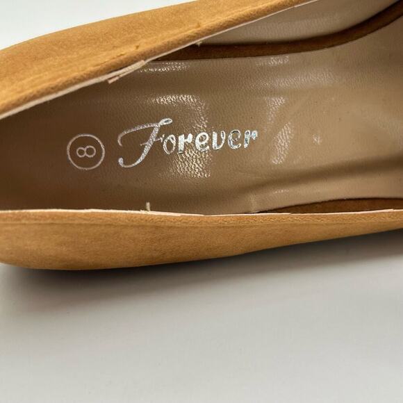Forever Wedge Shoe Womens 8 Chestnut Brown Low-39 Faux Suede Slip On Wedge Heels - Picture 9 of 10